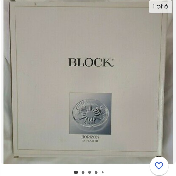 Block Horizon 15" Crystal Round Elegant Modern Serving Platter - Picture 1 of 4